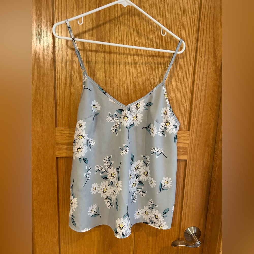 Blue and Floral Tank Top XL